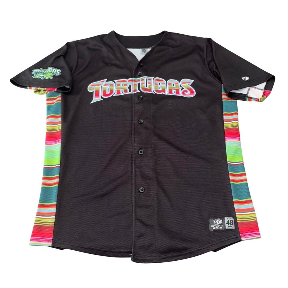 Daytona Tortugas Baseball Jersey Mens 48 OTI Authentic Minor League MiLB Black
